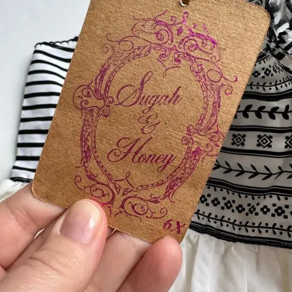 Sugar and Honey Black and White Floral Dress - 6X - Picture 5 of 10